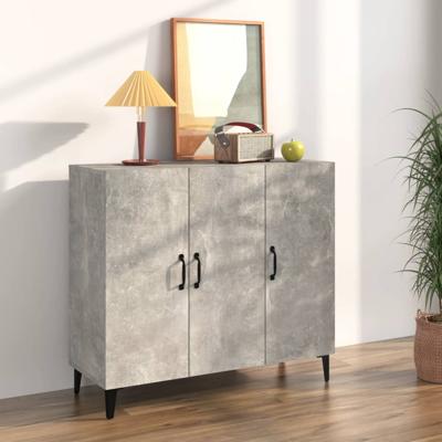 Dressoir 90x34x80 cm bewerkt hout betongrijs