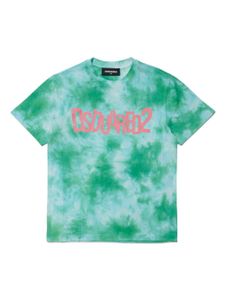 DSQUARED2 KIDS t-shirt en coton à imprimé tie dye - Vert