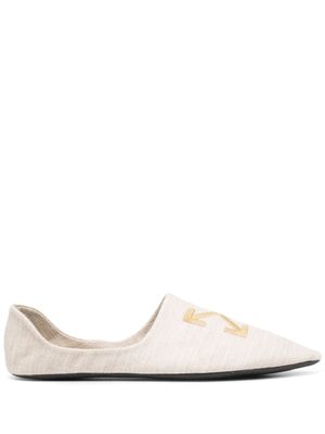 Off-White chaussons à broderies Arrows - Tons neutres