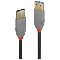 LINDY USB-kabel USB 3.2 Gen1 (USB 3.0 / USB 3.1 Gen1) USB-A stekker, USB-A stekker 3.00 m Zwart, Grijs 36753 - thumbnail