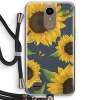 Sunflower and bees: LG K10 (2017) Transparant Hoesje met koord