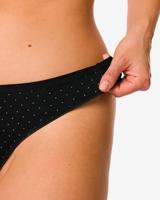 HEMA Damesstring katoen - 2 stuks zwart/wit (zwart/wit)