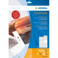 Herma zichtmappen 9x13 cm staand wit 10 hoesjes