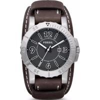 Fossil horlogeband BQ1019 Leder Bruin + wit stiksel - thumbnail