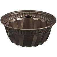 Pyrex tulband Asimetria 2,4 liter 22 cm carbonstaal bruin - thumbnail