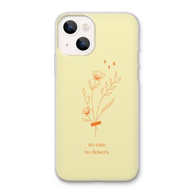 No rain no flowers: iPhone 13 Transparant Hoesje