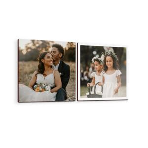 Wandpanelen met foto of naam - Vierkant - 2 stuks