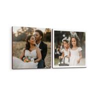 Wandpanelen met foto of naam - Vierkant - 2 stuks