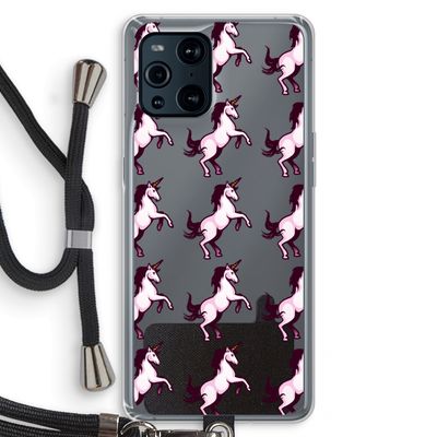 Musketon Unicorn: Oppo Find X3 Pro Transparant Hoesje met koord