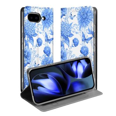 Google Pixel 9a | Book Case | Flowers Blue
