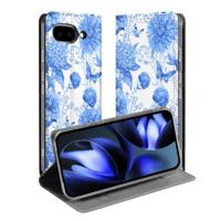 Google Pixel 9a | Book Case | Flowers Blue