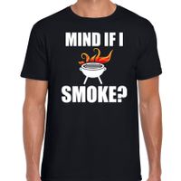 Mind if I smoke bbq / barbecue cadeau t-shirt zwart voor heren