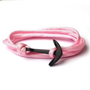 Anker armband Roze polyester koord