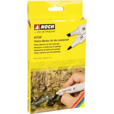 NOCH 0061159 Patina-Marker Grijs, Groen, Walnoot, Crème, Olijf-groen 6 stuk(s)