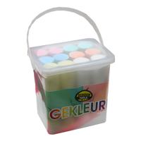 Benson stoepkrijt - 12x stuks - multicolor - krijt - kleuren/tekenen