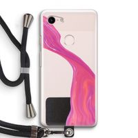 Paarse stroom: Pixel 3 Transparant Hoesje met koord