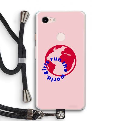 Run The World: Pixel 3 XL Transparant Hoesje met koord