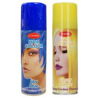 Set van 2x kleuren haarverf/haarspray van 125 ml - Blauw en Geel - thumbnail