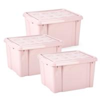Multi Storage Opslagbox met deksel - 3x - roze - 25 liter - 42 x 25 x 30 cm - kunststof