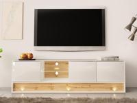 Tv-meubel VISION 3 deuren 2 vakken eik/hoogglans wit