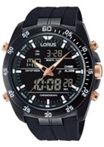 Horlogeband Lorus RW615AX9 / Z021-X007 / RHG018X Rubber Zwart 13mm