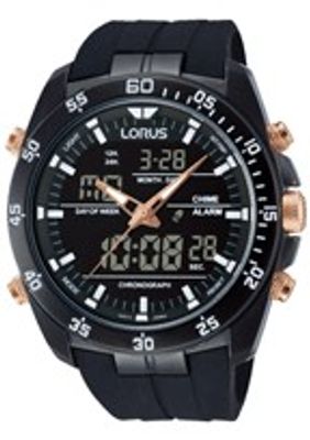 Horlogeband Lorus RW615AX9 / Z021-X007 / RHG018X Rubber Zwart 13mm