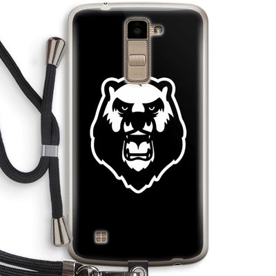 Angry Bear (black): LG K10 (2016) Transparant Hoesje met koord