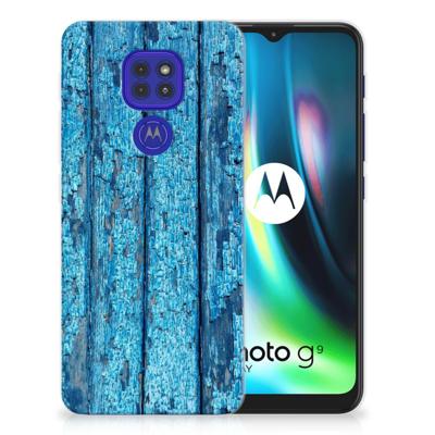Motorola Moto G9 Play | E7 Plus | Bumper Hoesje | Wood Blue
