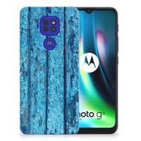 Motorola Moto G9 Play | E7 Plus | Bumper Hoesje | Wood Blue