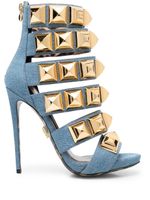 Philipp Plein sandales en jean clouté 120 mm - Bleu