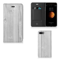 Apple iPhone 7 Plus | 8 Plus Book | Wallet Case | White Wood