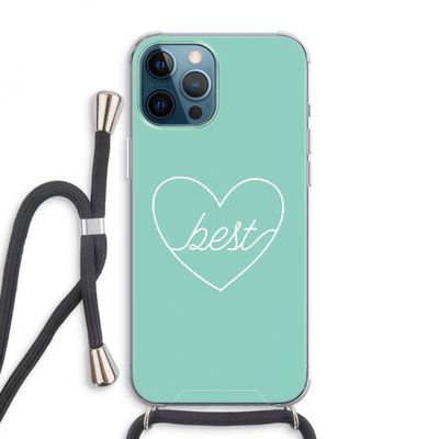 Best heart pastel: iPhone 12 Pro Max Transparant Hoesje met koord