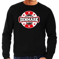 Have fear Denmark is here / Denemarken supporter sweater zwart voor heren - thumbnail