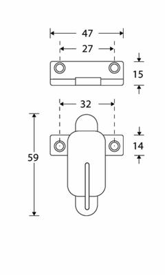 Raamknip Elegant met sluitplaat MMC Raamknip Elegant met sluitplaat MMC