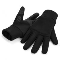 Hardloop/sport touchscreen handschoenen volwassenen - zwart - winddicht - polyester - thumbnail