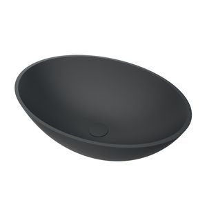 Waskom BWS Prince Cast Marble 49x34 cm Ovaal Mat Antraciet
