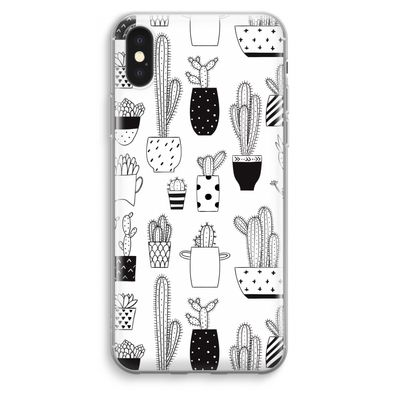 Cactusmotief: iPhone XS Max Transparant Hoesje