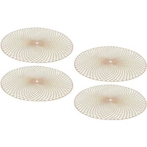 4x Ronde onderlegger/placemat goud 38 cm   -