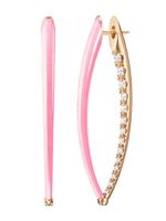 Melissa Kaye grandes boucles d'oreilles Marissa Pink Cristina en or 18ct serties de diamants