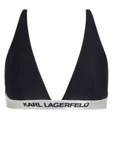 Karl Lagerfeld haut de bikini triangles à bande logo - Noir