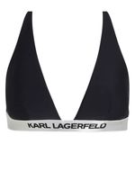 Karl Lagerfeld haut de bikini triangles à bande logo - Noir