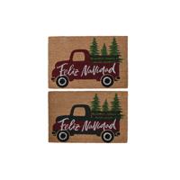 Deurmat DKD Home Decor Wit Bruin Rood Groen PVC Kokosvezel 60 x 40 x 1,5 cm (2 Stuks)
