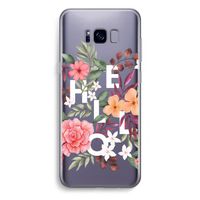 Hello in flowers: Samsung Galaxy S8 Plus Transparant Hoesje