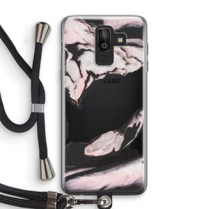 Roze stroom: Samsung Galaxy J8 (2018) Transparant Hoesje met koord