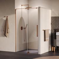 BRAUER Stellar Nisdeur - 2-delig - 120x200cm - draaideur - glascoating - omkeerbaar - helder glas - geborsteld goud PVD GS-SRN1H120200GK BRAUER Stellar Nisdeur - 2-delig - 120x200cm - draaideur - glascoating - omkeerbaar - helder glas - geborsteld goud PVD GS-SRN1H120200GK