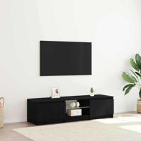 TV-kast Zwart Eiken 140 x 38,5 x 36 cm Bewerkt hout