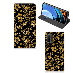 Xiaomi Poco M3 | Redmi 9T Smart Cover Gouden Bloemen