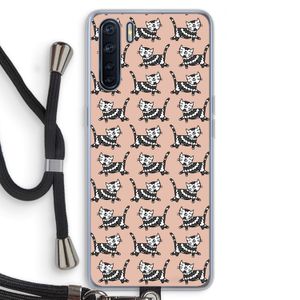 Zwarte poes: Oppo A91 Transparant Hoesje met koord