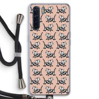 Zwarte poes: Oppo A91 Transparant Hoesje met koord