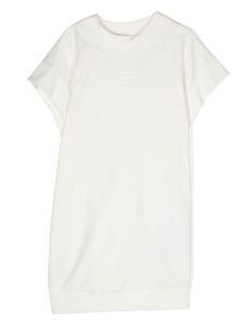 Elisabetta Franchi La Mia Bambina robe en jersey à logo appliqué - Blanc